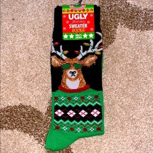 Ugly sweater men’s crew socks LET IT GLOW